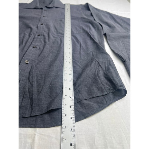 Batistini Mens Long Sleeve Button Down Dress Shirt Size 39/40 Gray Cotton Blend‎ - Picture 8 of 10